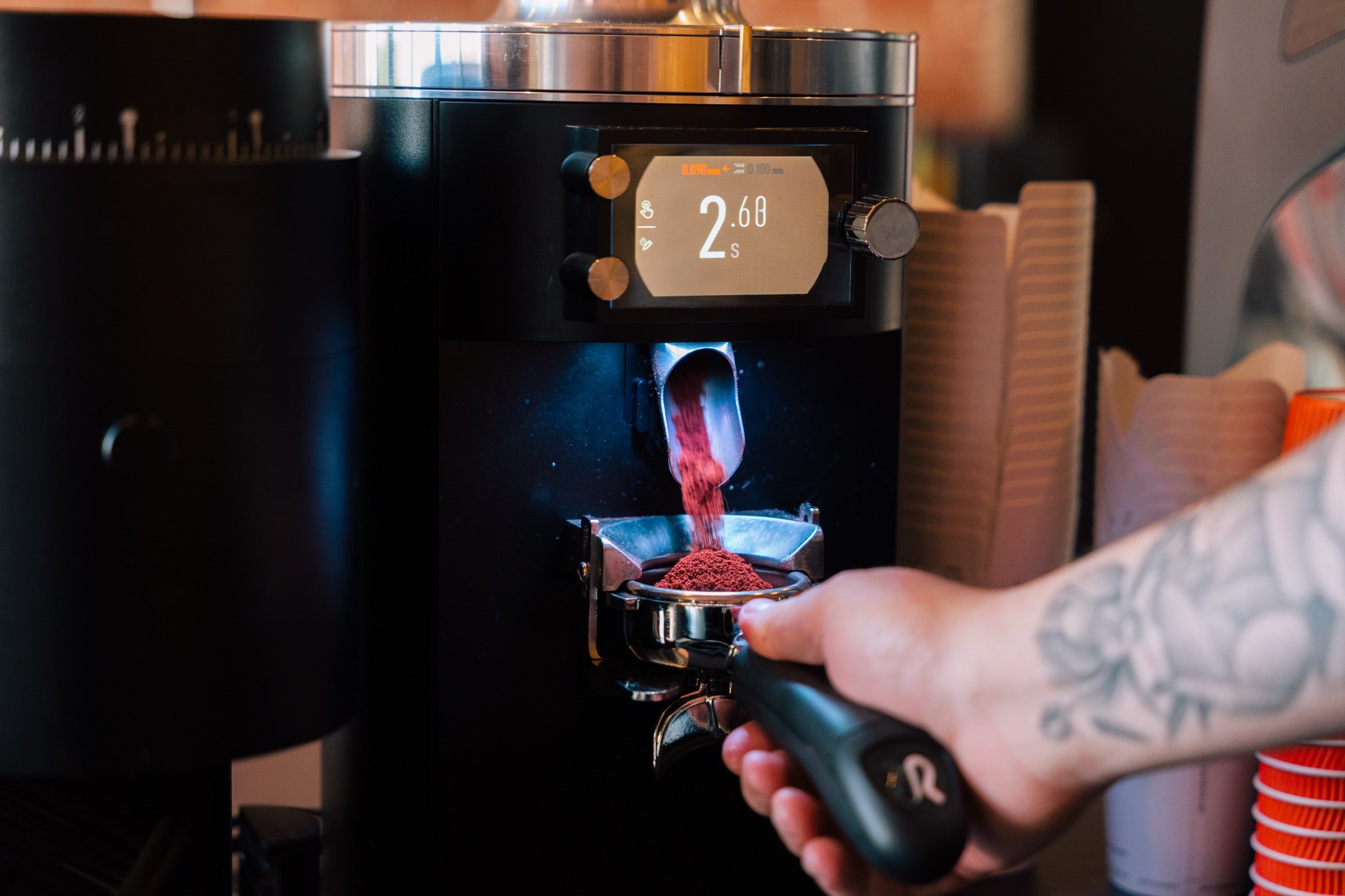 Coffee grinder on the bar
